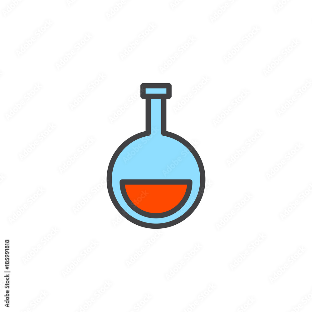 Laboratory flask filled outline icon, line vector sign, linear colorful pictogram isolated on white. Test tube symbol, logo illustration. Pixel perfect vector graphics Laboratory flask filled outline icon, line vector sign, linear colorful pictogram isolated on white. Test tube symbol, logo illustration. Pixel perfect vector graphics