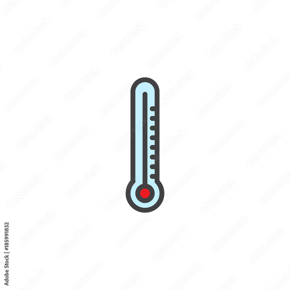 Thermometer filled outline icon, line vector sign, linear colorful pictogram isolated on white. Symbol, logo illustration. Pixel perfect vector graphics Thermometer filled outline icon, line vector sign, linear colorful pictogram isolated on white. Symbol, logo illustration. Pixel perfect vector graphics