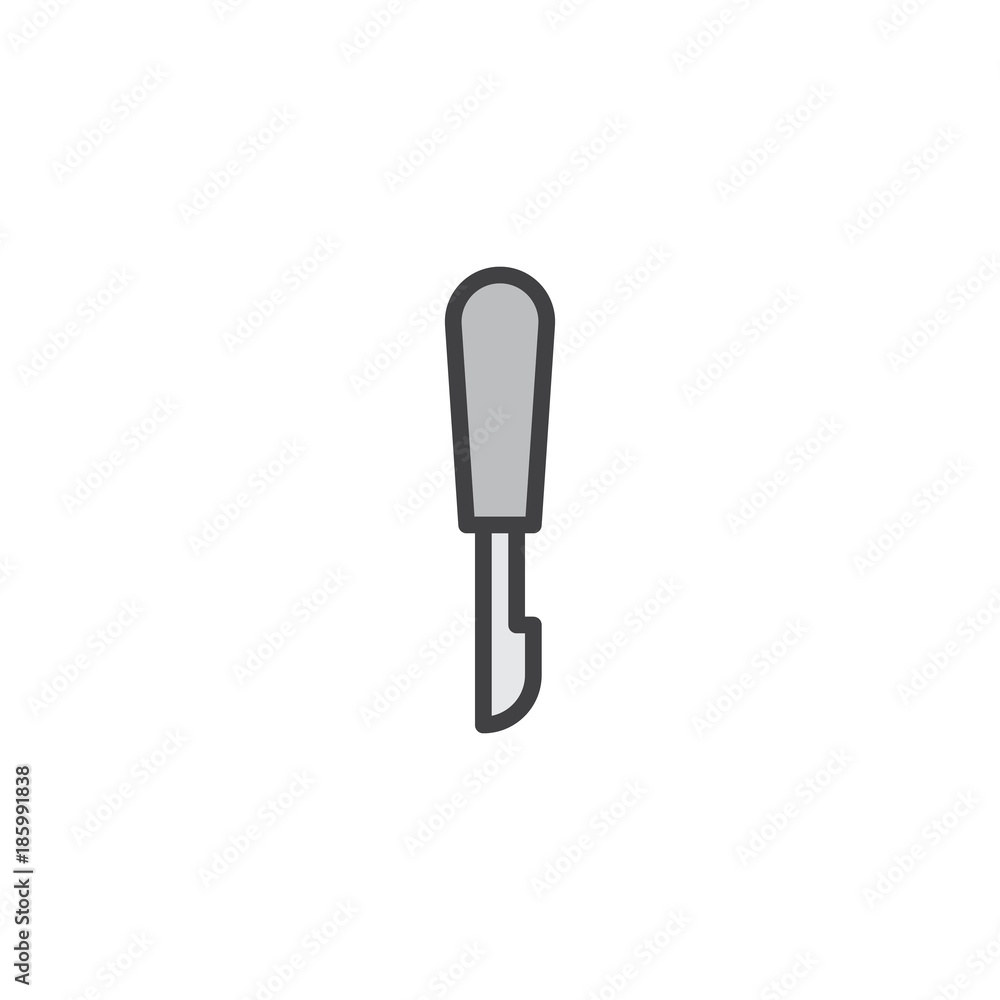 Medical scalpel filled outline icon, line vector sign, linear colorful pictogram isolated on white. Symbol, logo illustration. Pixel perfect vector graphics Medical scalpel filled outline icon, line vector sign, linear colorful pictogram isolated on white. Symbol, logo illustration. Pixel perfect vector graphics