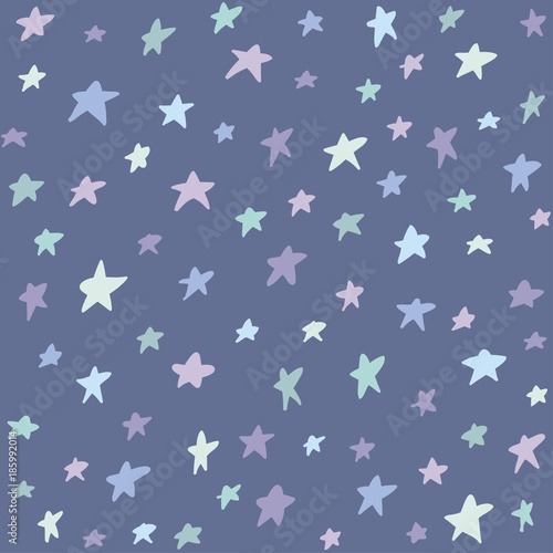 Seamless pattern with night sky and stars. Texture for wallpaper, fills, web page background.