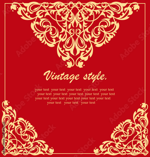 Ethnic vintage ornament background. Invitation in a retro style. Greeting, invitation card.