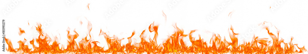Fire flames isolated on white background. - obrazy, fototapety, plakaty 