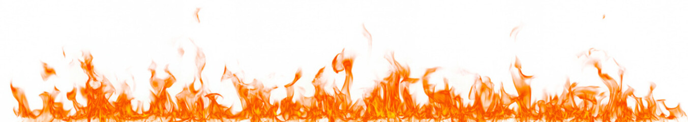 Fire flames isolated on white background.