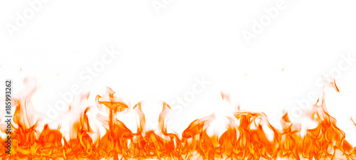 Fotografia Fire flames isolated on white background.
