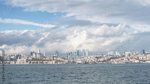 Panoramic cityscape over the Bosphorus in Istanbul Turkey © CanYalicn