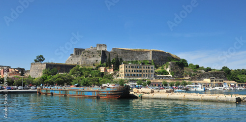 Fototapeta Naklejka Na Ścianę i Meble -  Fort and Harbour, Corfu Town, Corfu, Greece