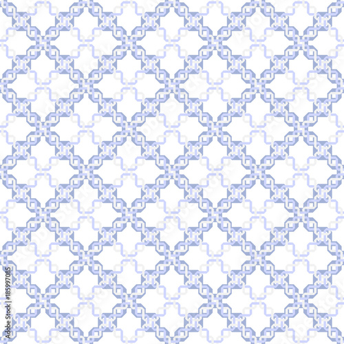 Abstract geometric pattern with rhombuses. A seamless vector background. Blue and white graphic pattern.