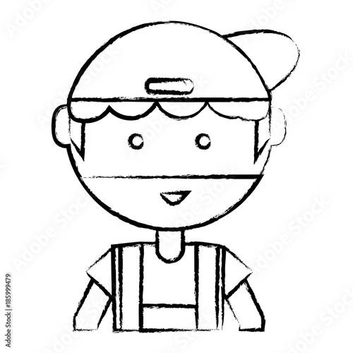 cartoon mechanic man icon