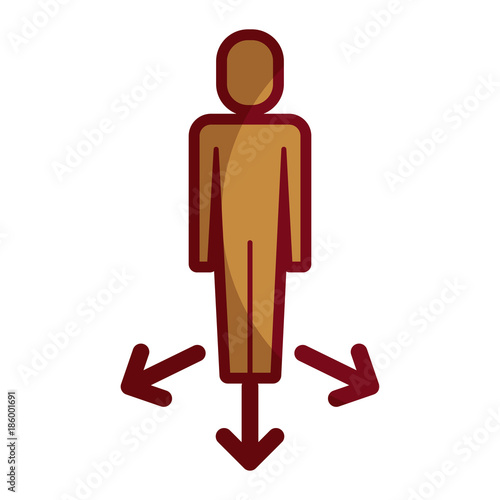 businessman options arrows direction choise