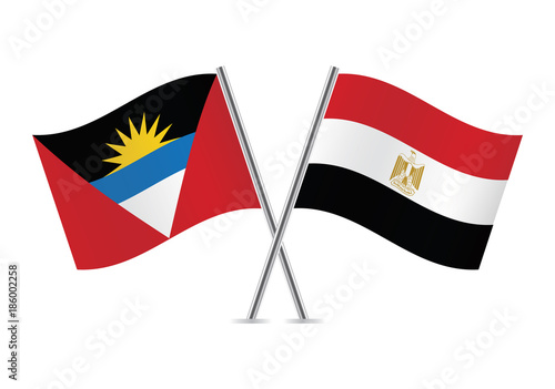 Free Download Antigua and Barbuda and Egypt flags. Vector illustration. - GFXLoad