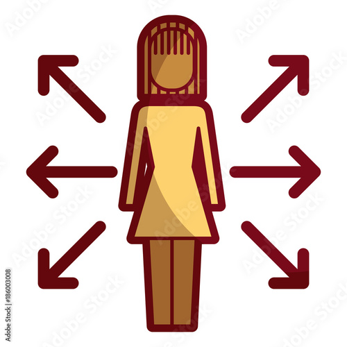 businessman options arrows direction choise vector illustration
