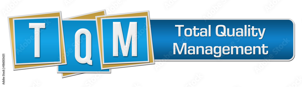 TQM - Total Quality Management Blue Squares Bar 