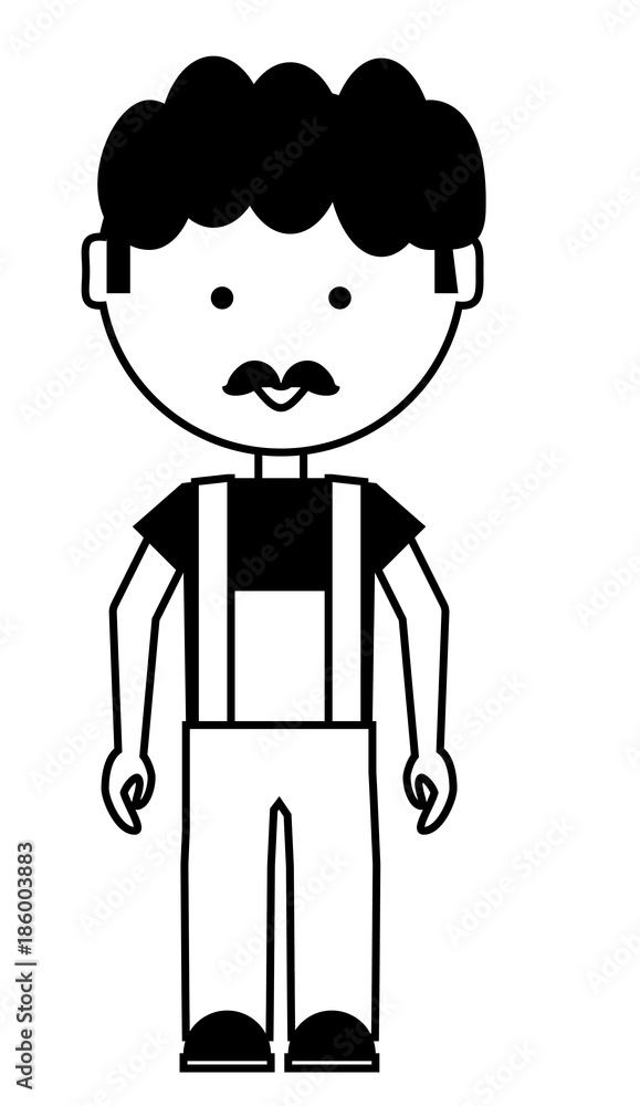 cartoon mechanic man icon cartoon mechanic man icon