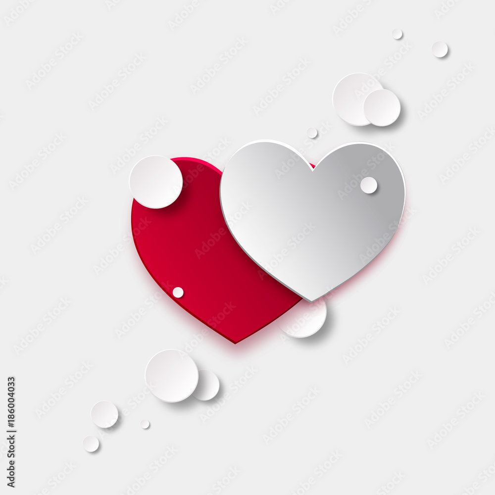Valentine's day abstract background with cut paper hearts. Vector illustration Valentine's day abstract background with cut paper hearts. Vector illustration