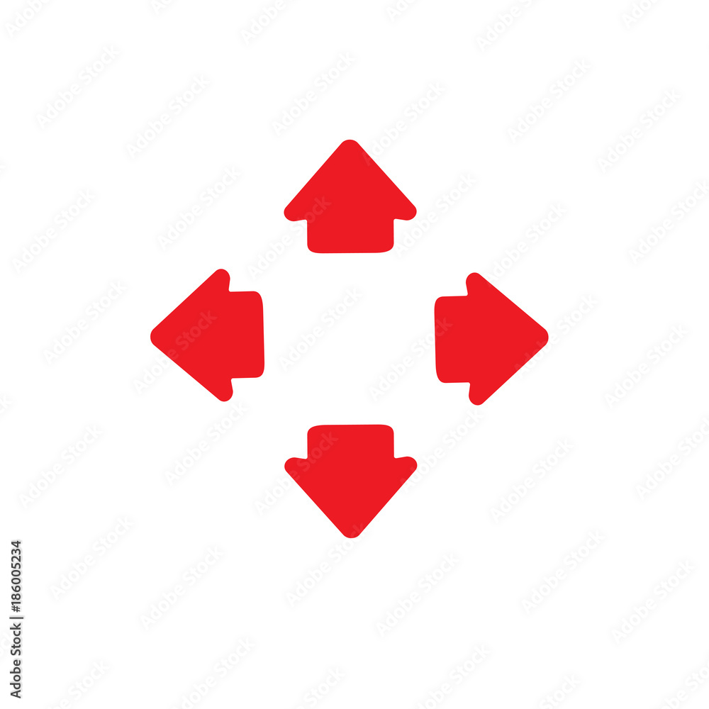 Four way arrows left and right directions opposite. Vector illustration. Four way arrows left and right directions opposite. Vector illustration.