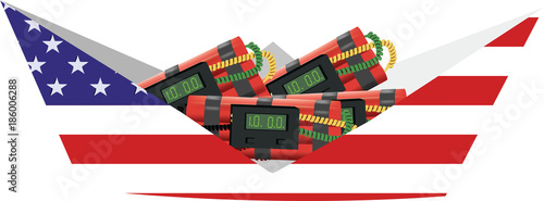 nave da guerra americana con dinamite