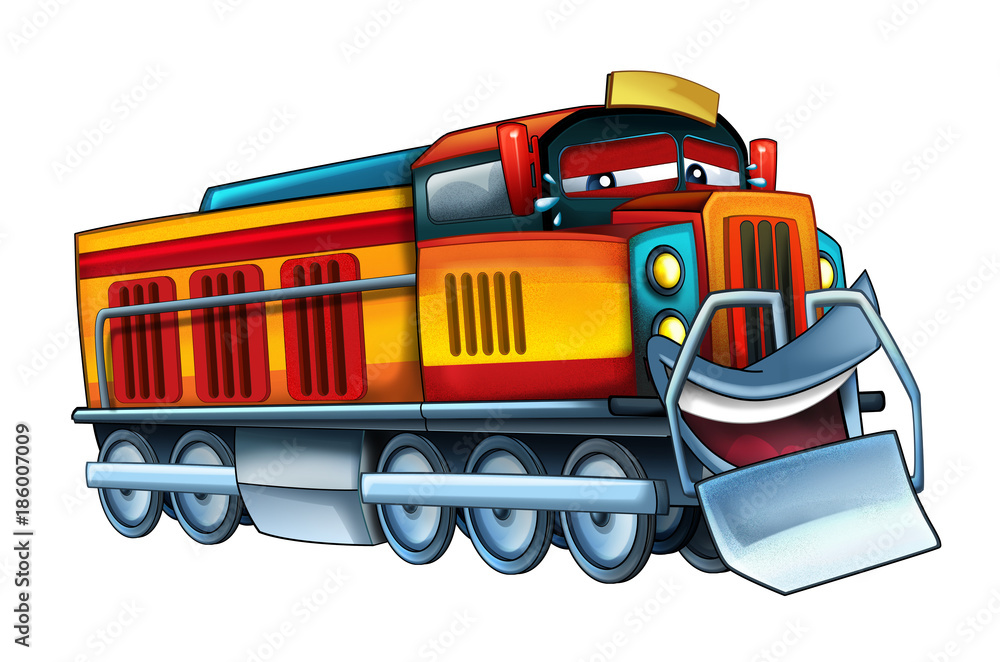 cartoon funny looking train - illustration for children Stock Illustration  | Adobe Stock
