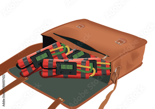 borsa piena di esplosivo