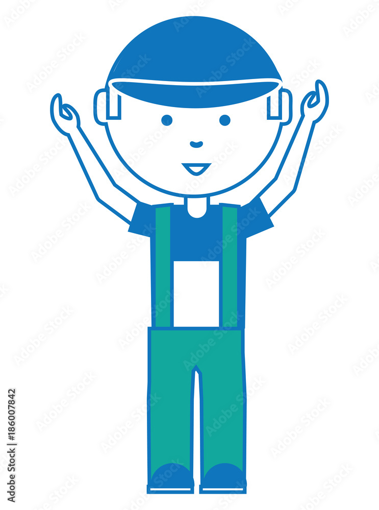 cartoon mechanic man icon cartoon mechanic man icon