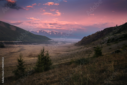 View Chuya ridge Altai on sunrise  Western Siberia  Altai