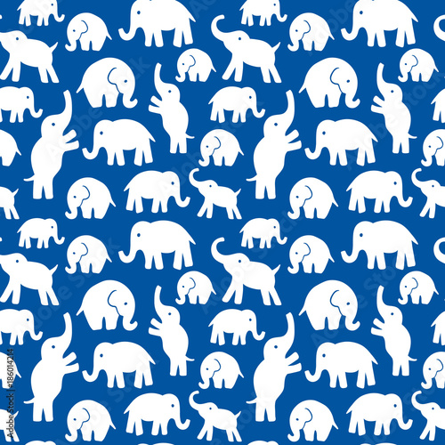 Seamless vector pattern with elephants. Texture for wallpaper, fills, web page background.