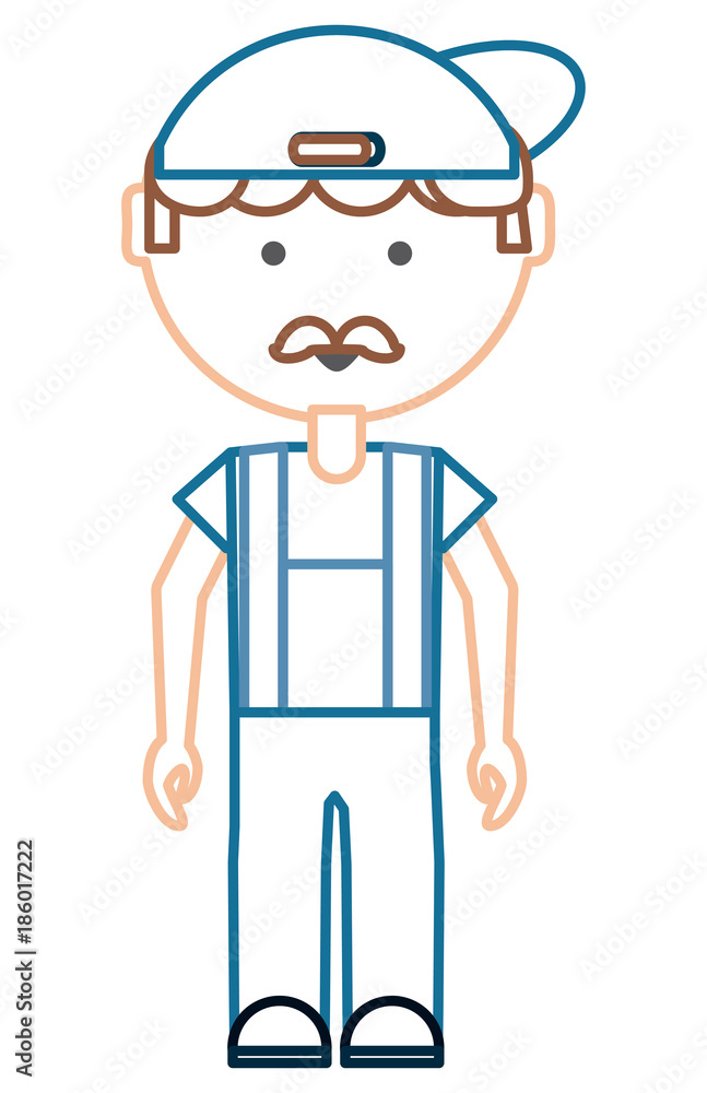 cartoon mechanic man icon cartoon mechanic man icon
