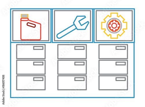 chest of drawers of mechanic tools