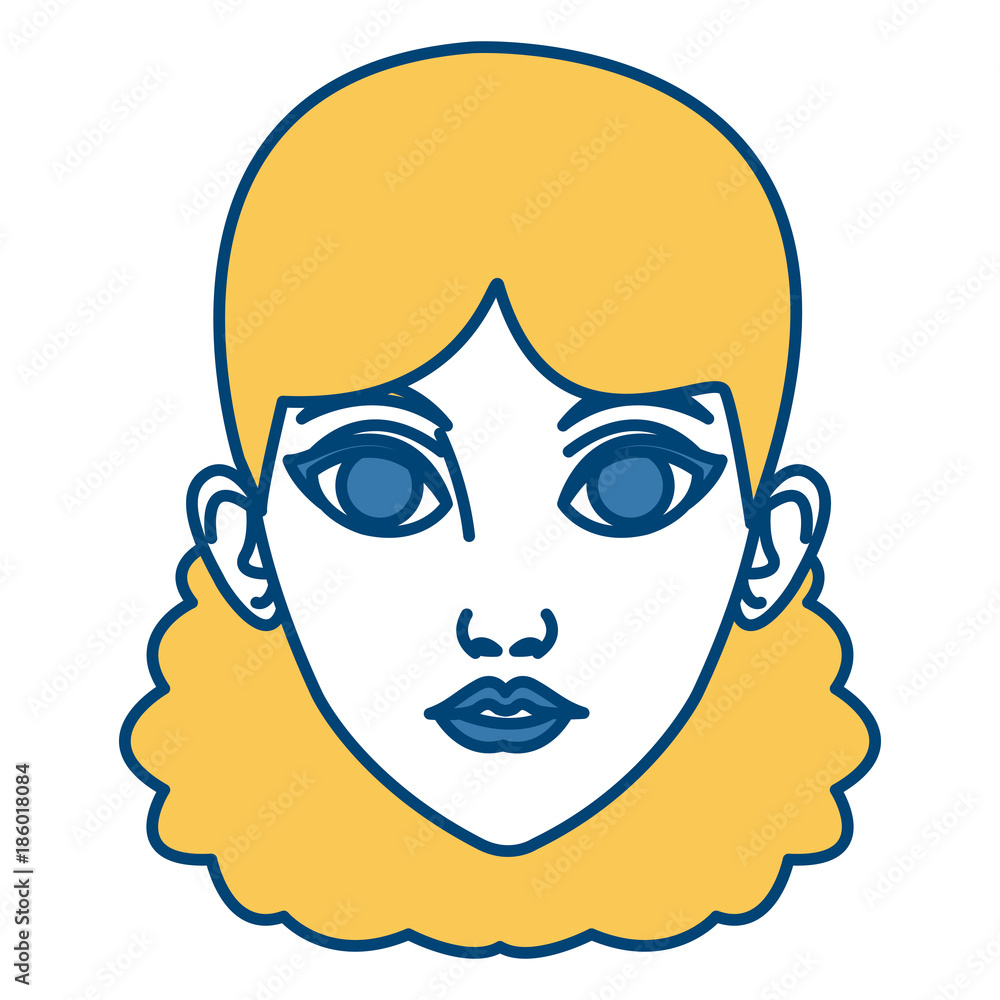 Beautiful woman face cartoon icon vector illustrationgraphic design Beautiful woman face cartoon icon vector illustrationgraphic design