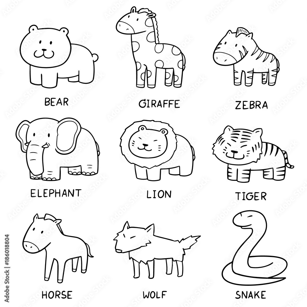 Obraz premium vector set of animals