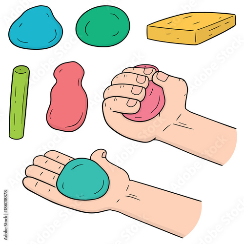 vector set of clay for kid photo