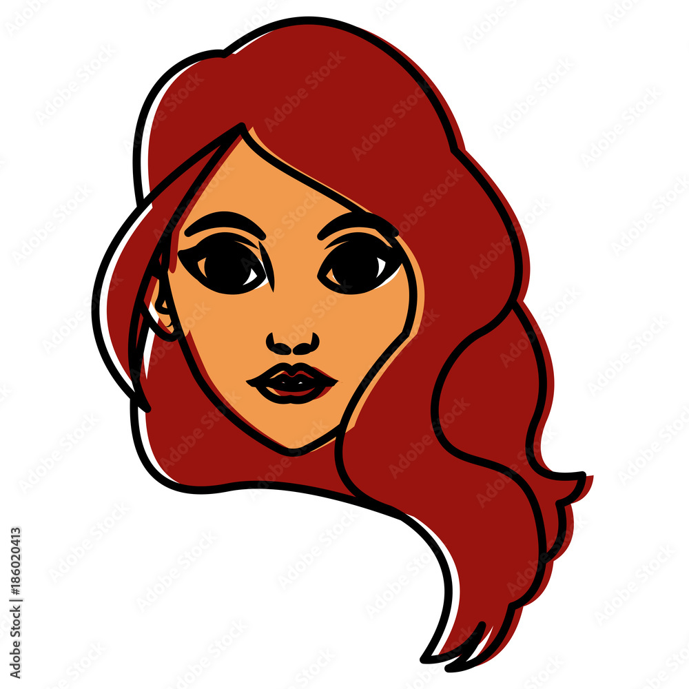 Beautiful woman face cartoon icon vector illustration graphic design Beautiful woman face cartoon icon vector illustration graphic design