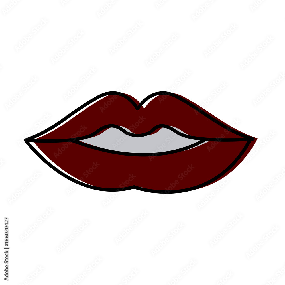 Sexy lips cartoon icon vector illustration graphic design Sexy lips cartoon icon vector illustration graphic design