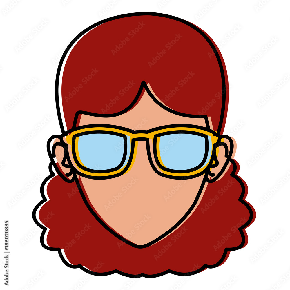 Fototapeta premium Woman face with sunglasses icon vector illustration graphic design