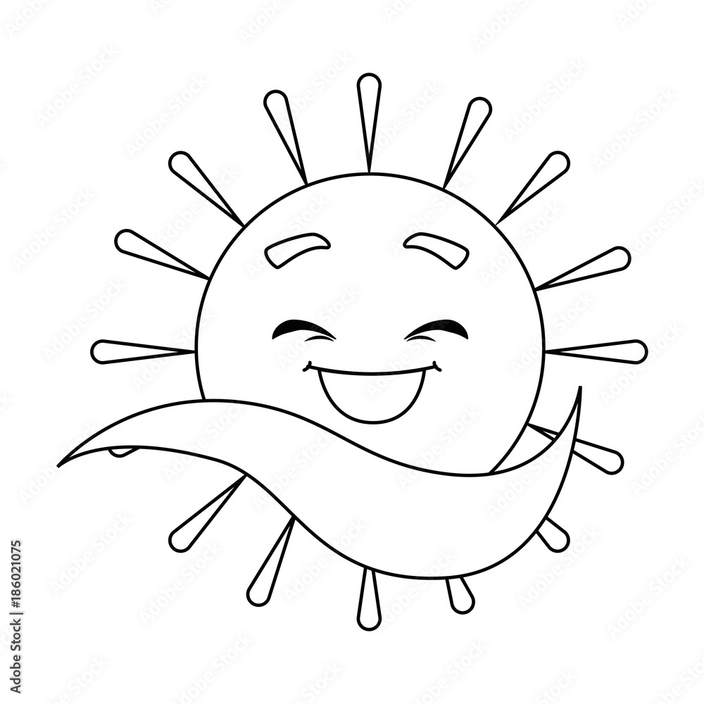summer sun happy kawaii character summer sun happy kawaii character