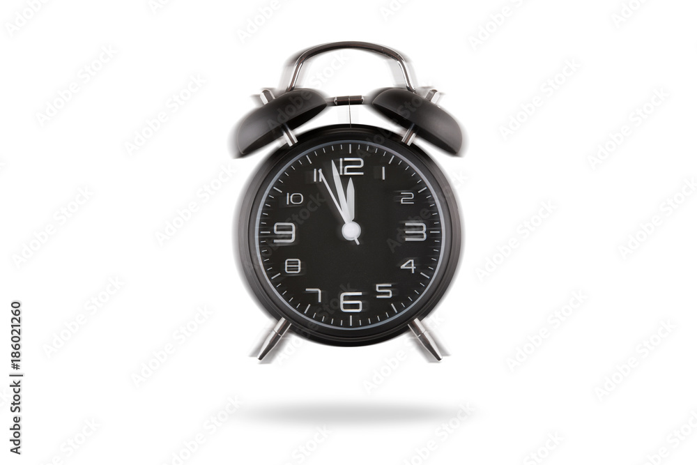 Foto Stock Sveglia che suona su fondo bianco Adobe Stock