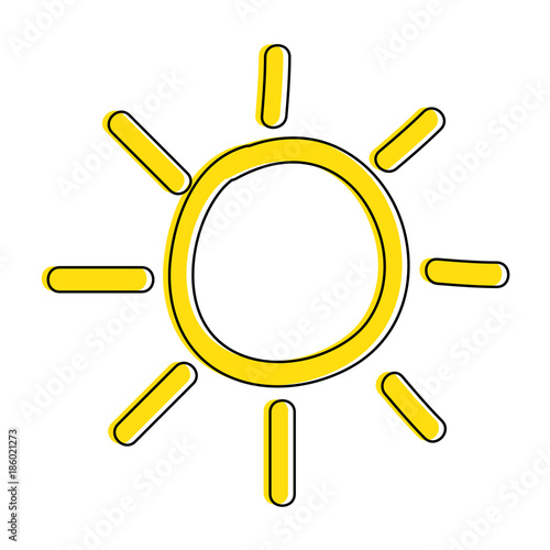 summer sun drawing icon