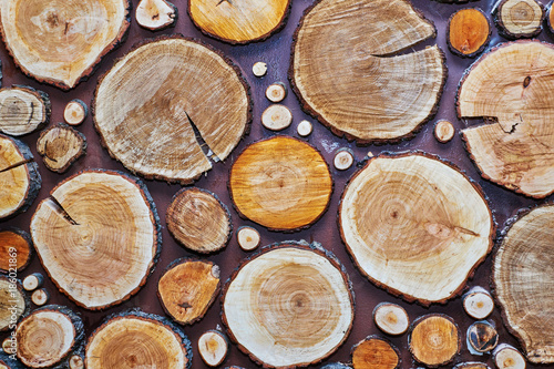 Stack of decorative cut wood