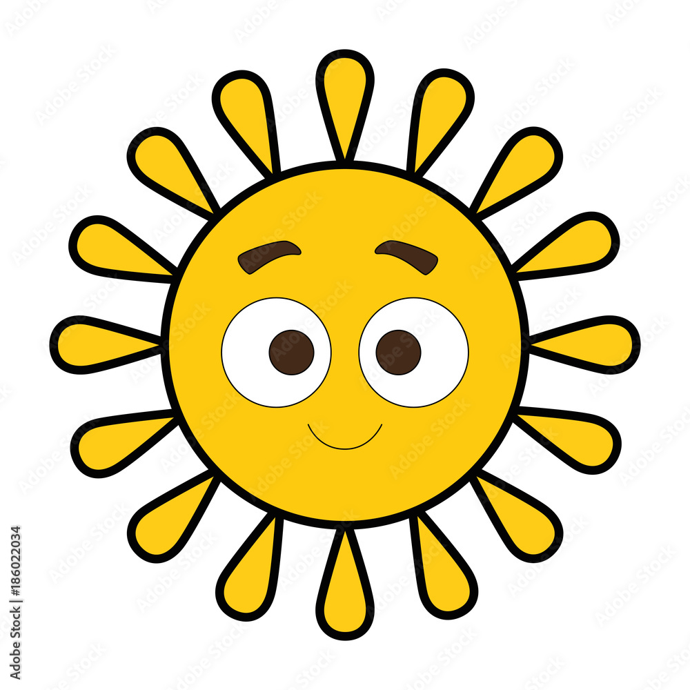 summer sun happy kawaii character