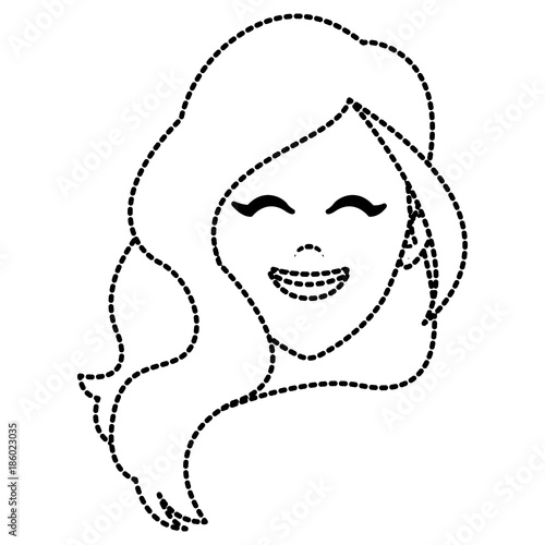 Beautiful woman face smiling icon vector illustration graphic design