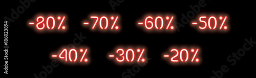 RÉDUCTIONS SOLDES NÉON rouge