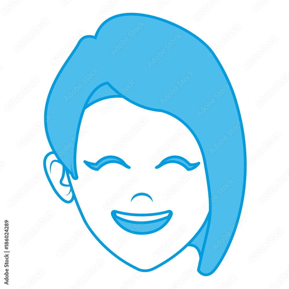 Beautiful woman face smiling icon vector illustration graphic design Beautiful woman face smiling icon vector illustration graphic design