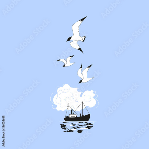 Fishing vessel icon