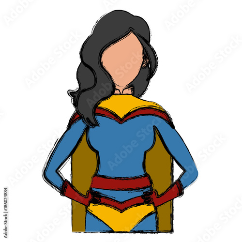 Woman superhero cartoon icon vector illustration graphic design