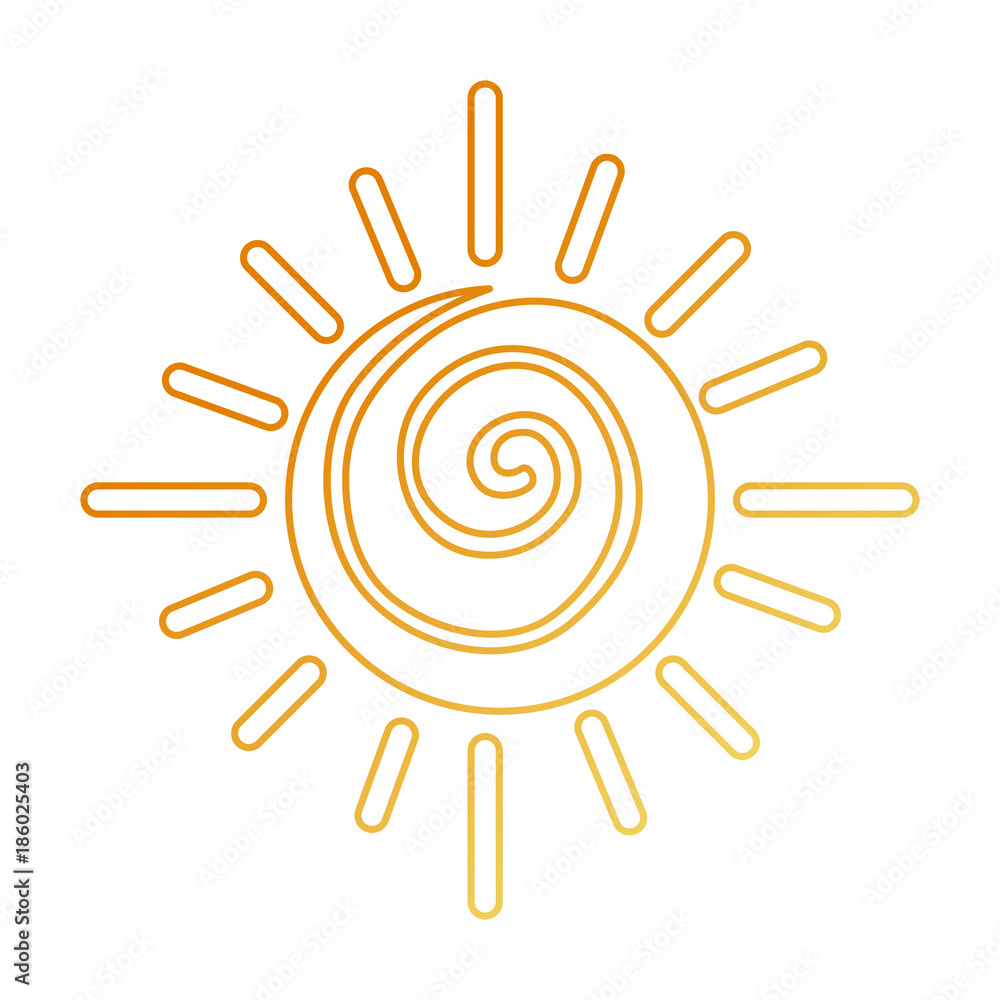 Fototapeta premium summer sun drawing icon