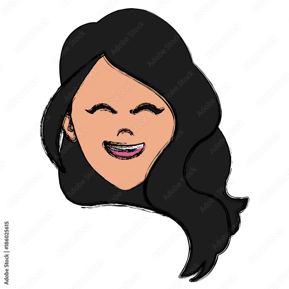 Beautiful woman face smiling icon vector illustration graphic design Beautiful woman face smiling icon vector illustration graphic design