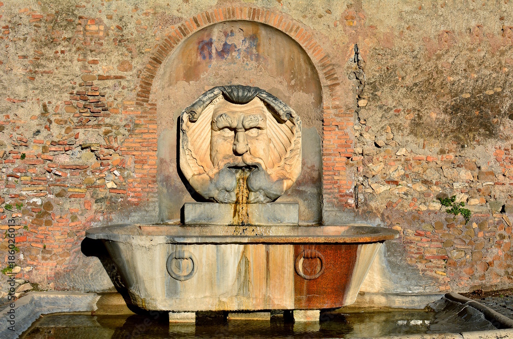 Grotesque Rome Beautiful fountain in orange gardens in Rome, Italy. Is this wonderful ...