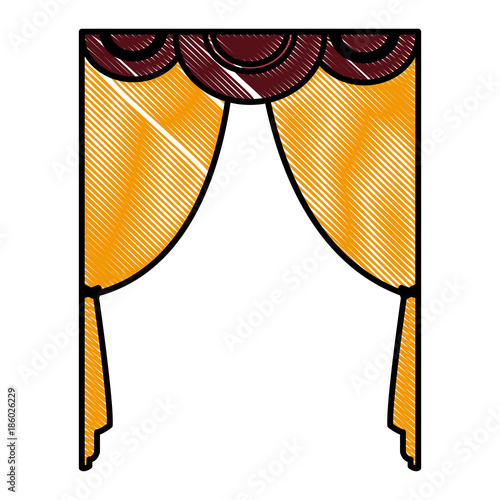 theater curtains isolated icon vector illustration graphic design
