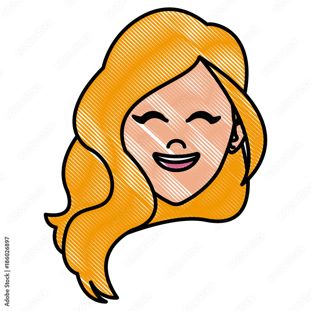 Beautiful woman face smiling icon vector illustration graphic design Beautiful woman face smiling icon vector illustration graphic design