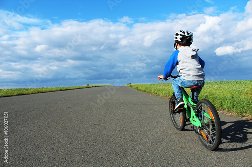 Boy on bicycle