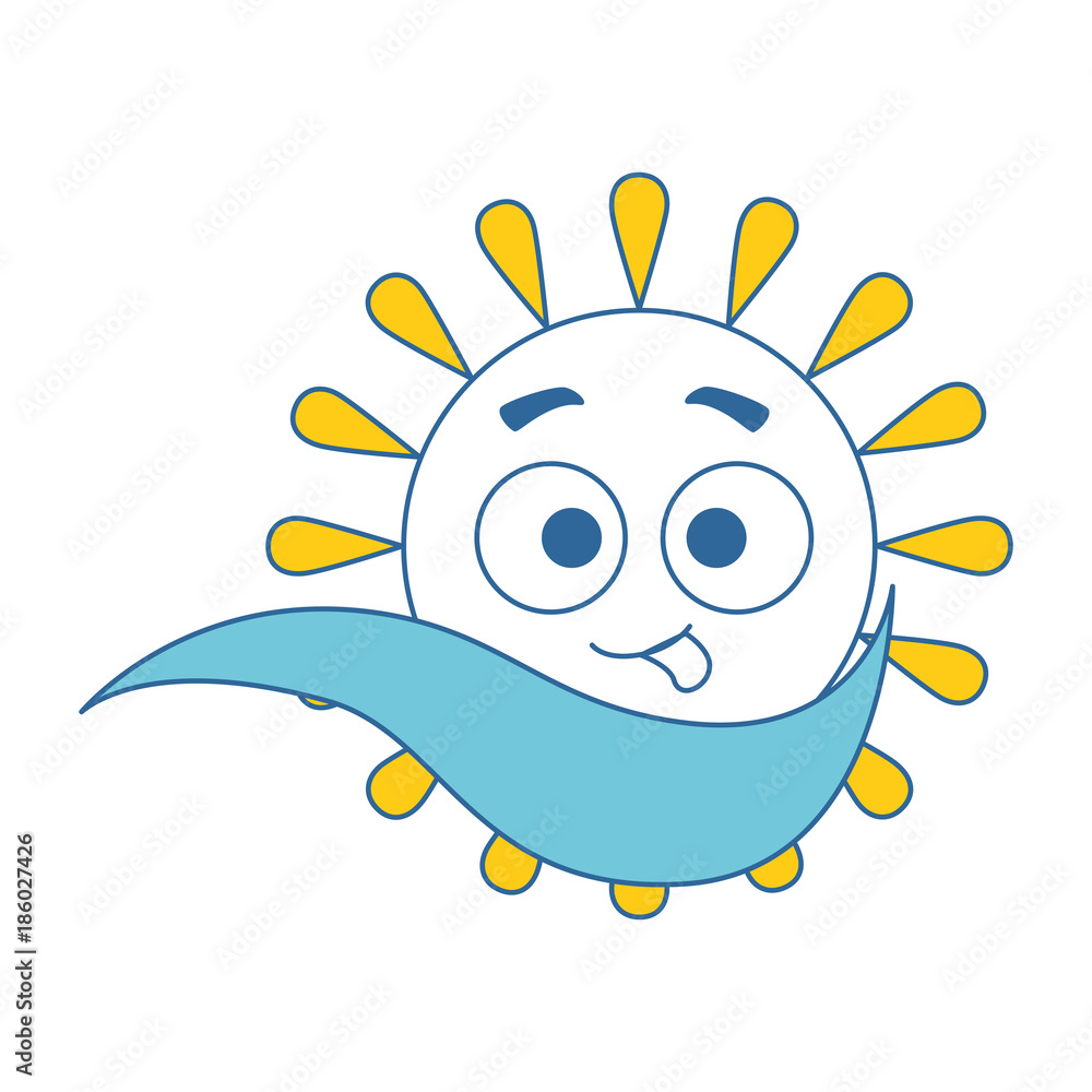 Obraz premium summer sun crazy kawaii character